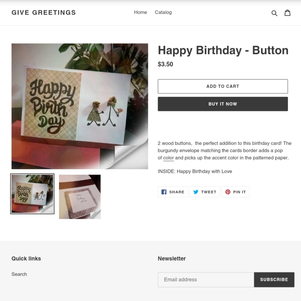 Set of 2 Birthday Cards   w/matching envelopes